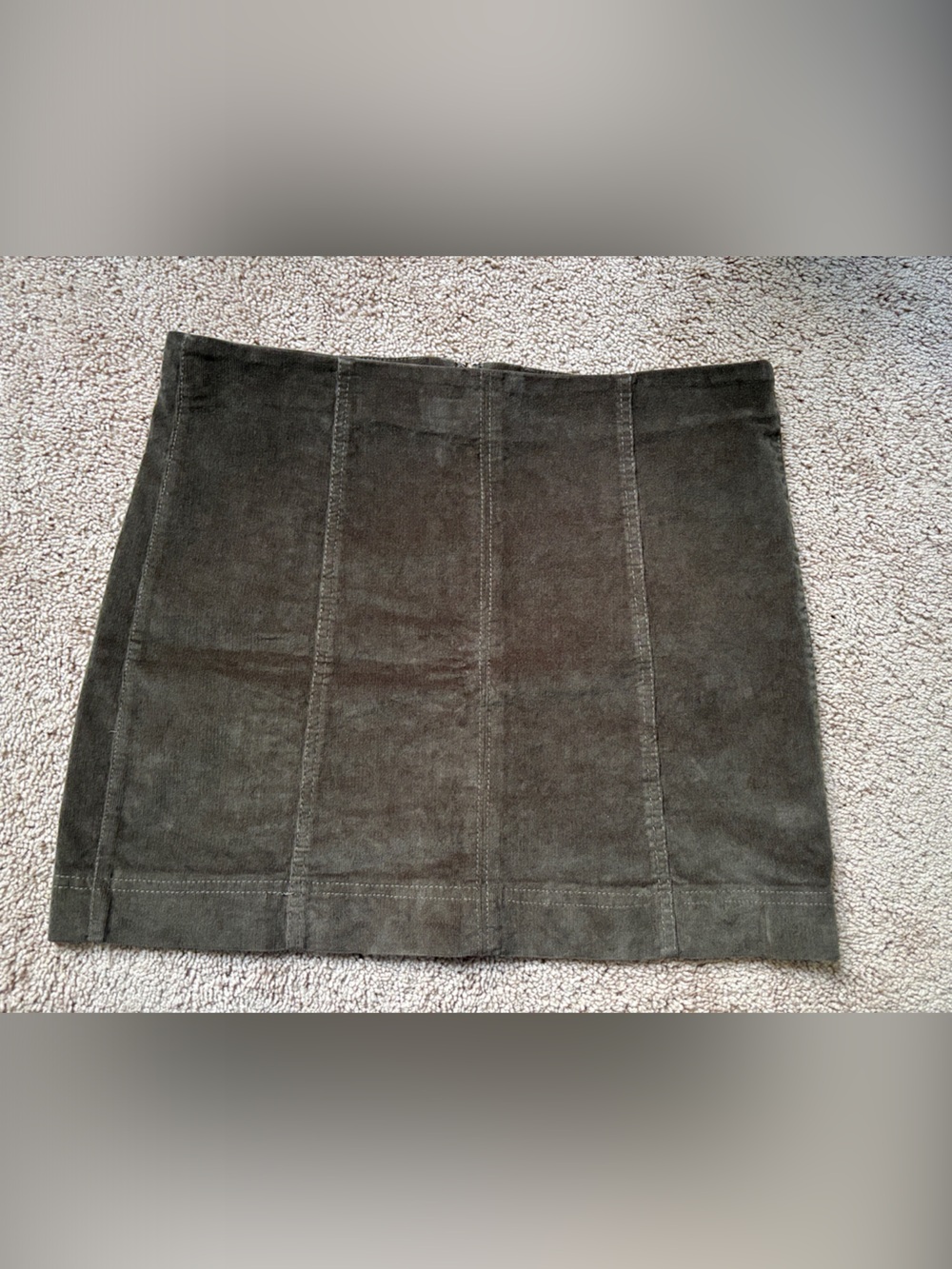 Jolt Olive Suede-Look Mini Skirt